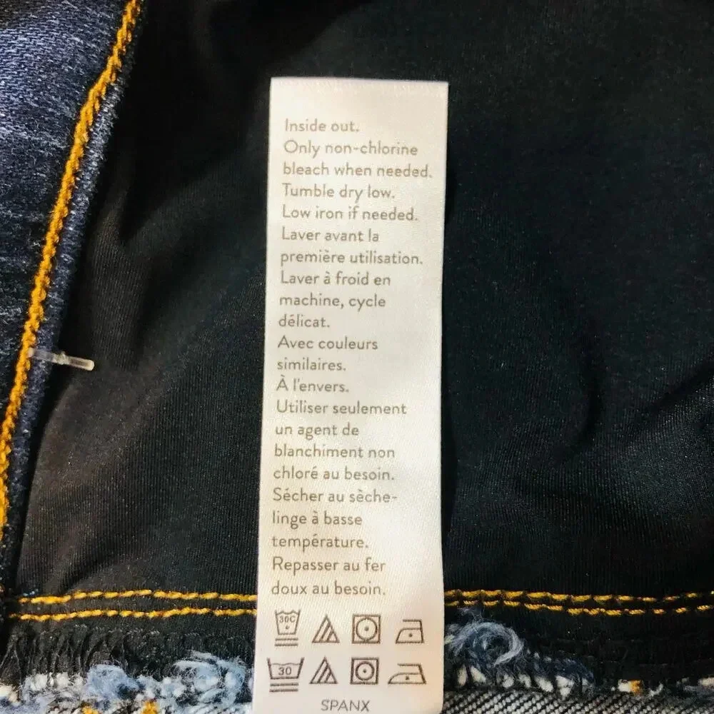NWT Spanx Distressed Skinny Jeans in Medium Wash Slimming Size L
